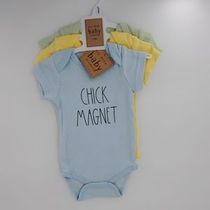 🆕️ RAE DUNN Baby 3pk Short Sleeve Onesie